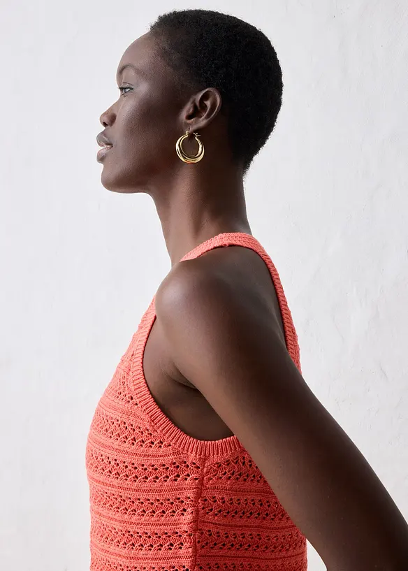 Top en maille ajourée avec lin, bonprix