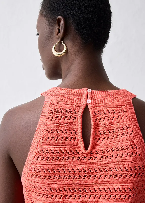 Top en maille ajourée avec lin, bonprix