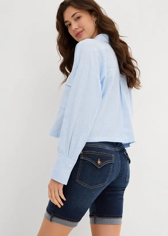Bermuda en jean, taille mi-haute, bonprix