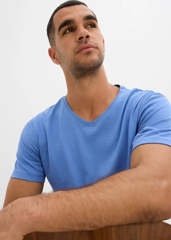 Lot de 3 T-shirts col V, bonprix