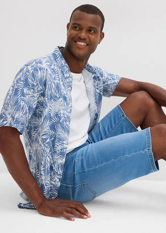 Bermuda confortable en jean et molleton, Regular, bonprix