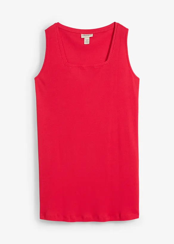 Long débardeur côtelé 100% coton, bonprix