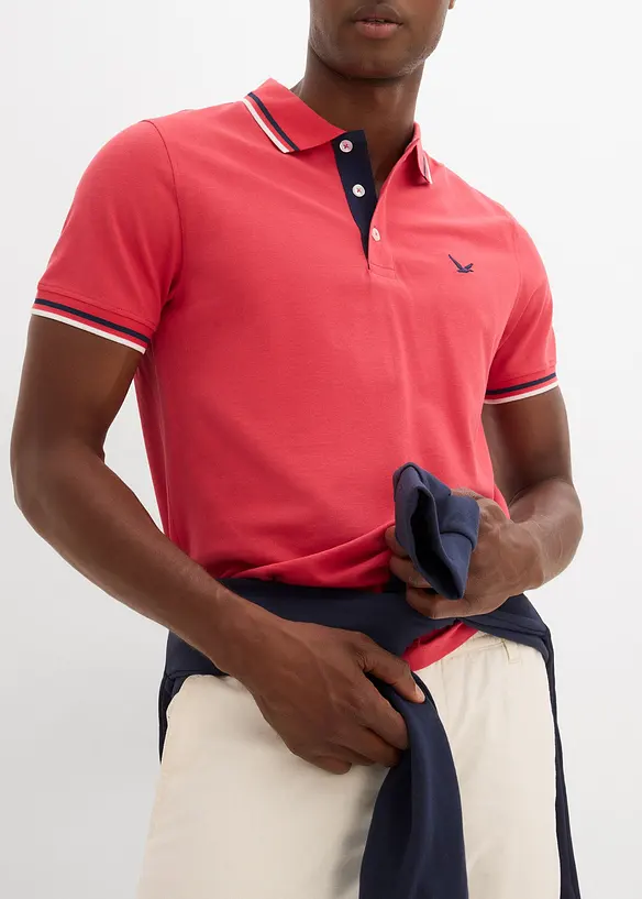 Lot de 2 polos en maille piquée 100% coton, bonprix