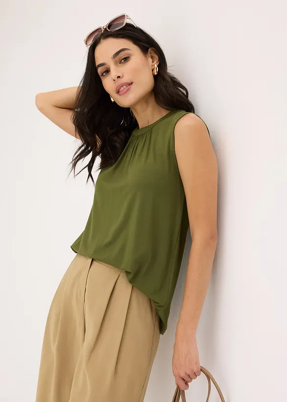 Blouse sans manches en jersey, bonprix