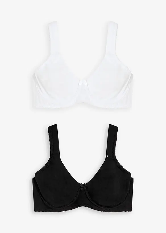 Soutiens-gorge minimiseurs moulés à armatures en coton (lot de 2), bonprix