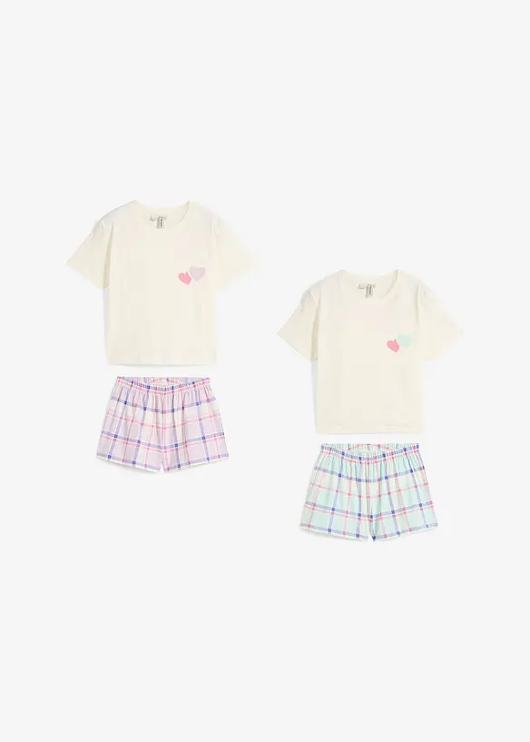 Lot de 2 pyjashorts 100% coton, bonprix