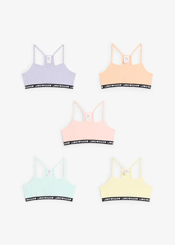 Lot de 5 brassières avec coton doux, bonprix