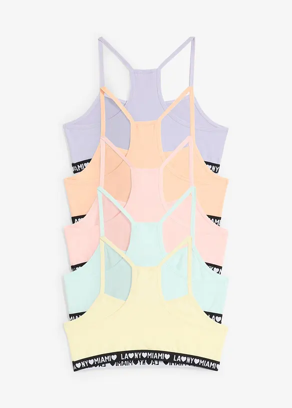 Lot de 5 brassières avec coton doux, bonprix