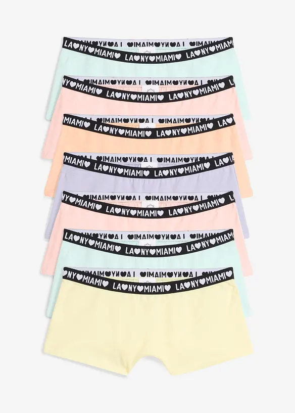 Lot de 7 boxers avec coton doux, bonprix