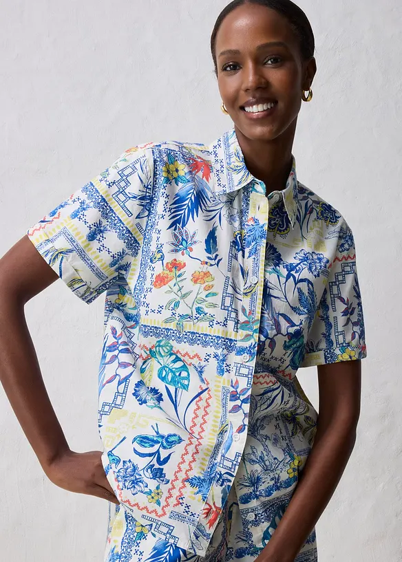 Chemisier en coton et soie, bonprix