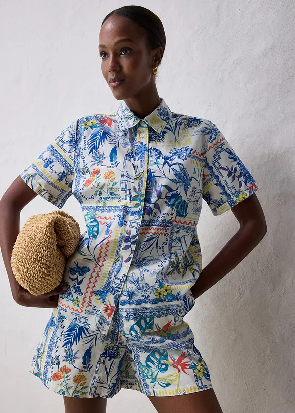 Chemisier en coton et soie, bonprix