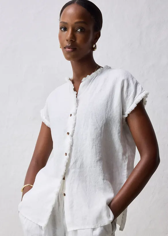 Chemisier tunique 100% lin, bonprix