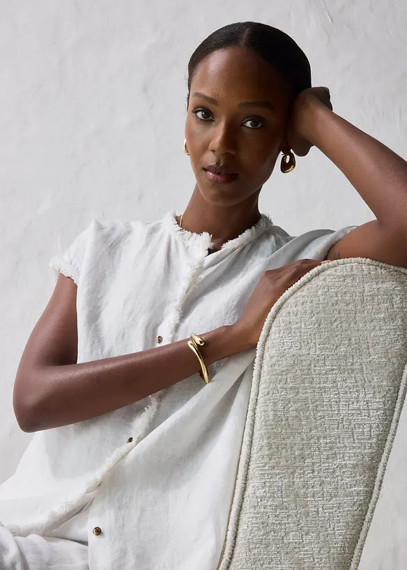 Chemisier tunique 100% lin, bonprix