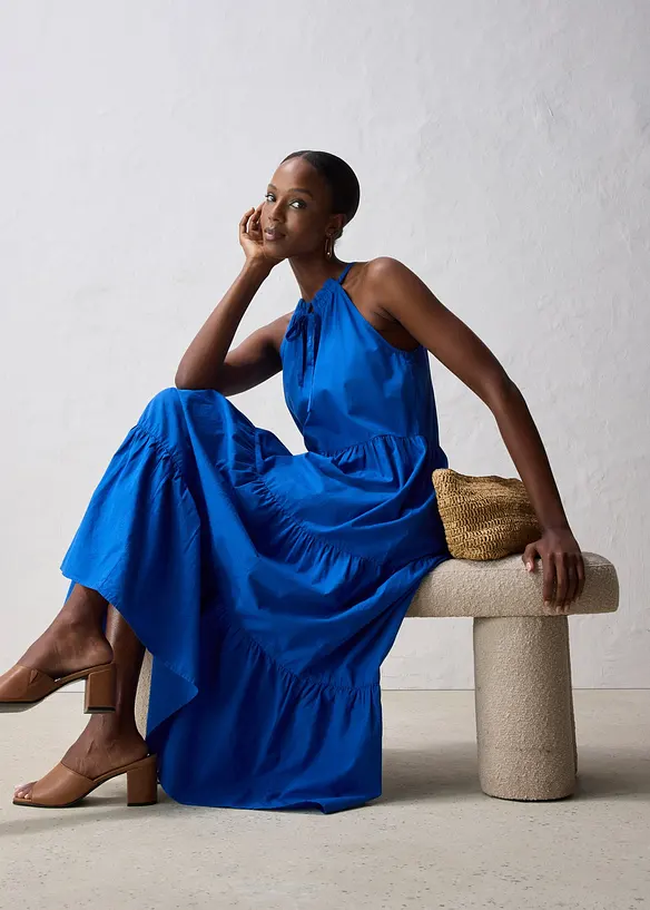 Robe en coton et soie, bonprix