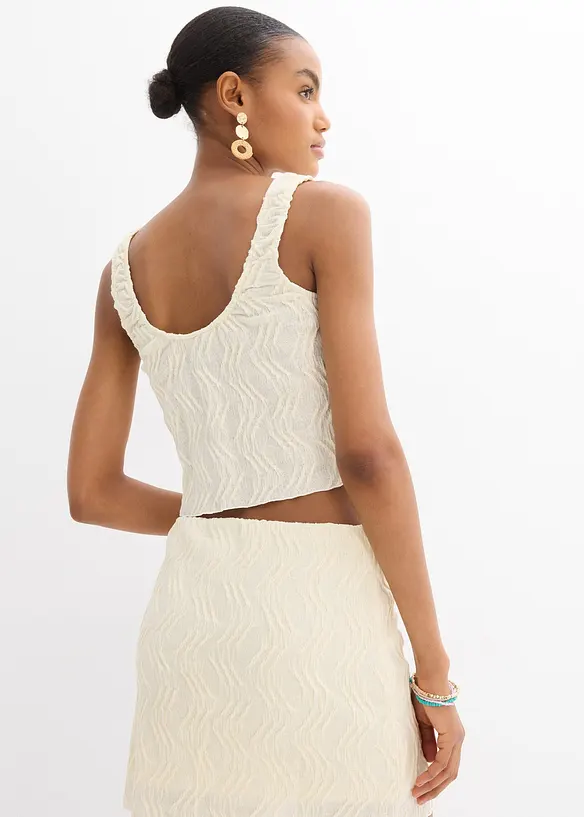 Top texturé à nouettes, bonprix