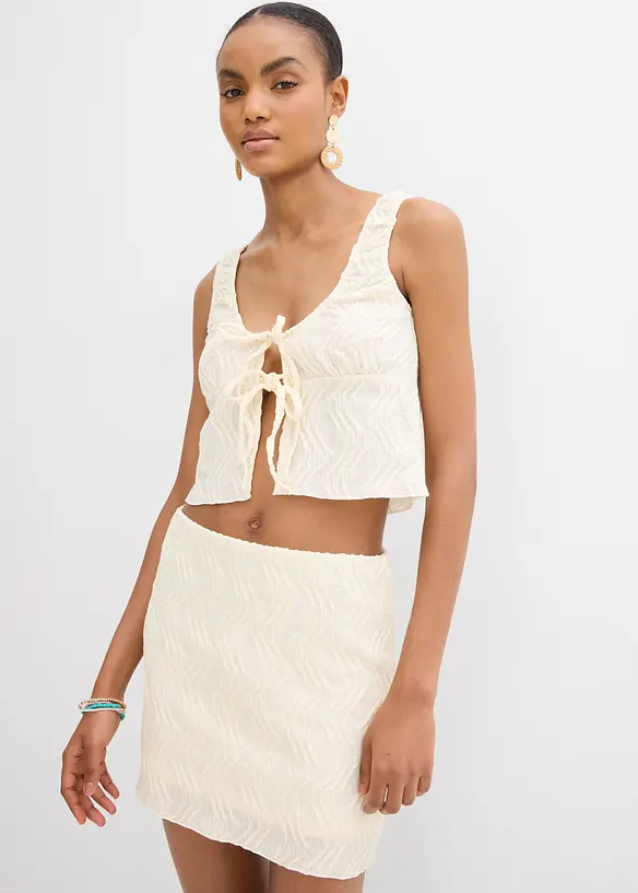 Top texturé à nouettes, bonprix