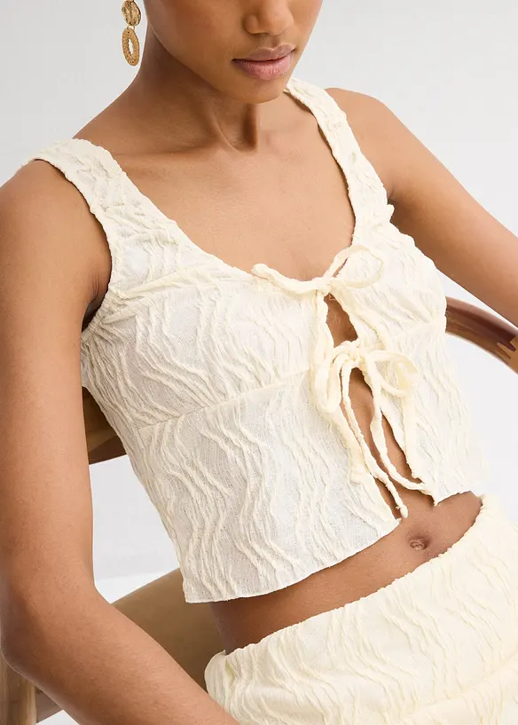 Top texturé à nouettes, bonprix