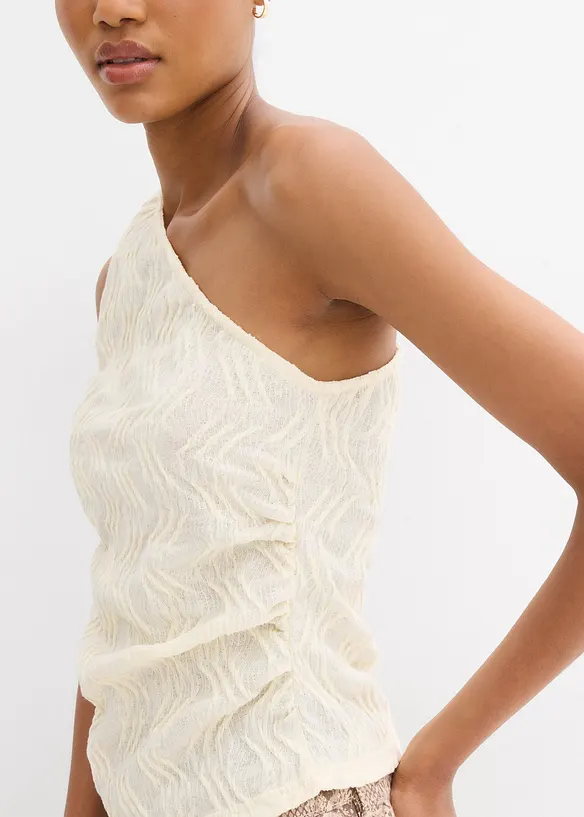 Top asymétrique en matière texturée, bonprix