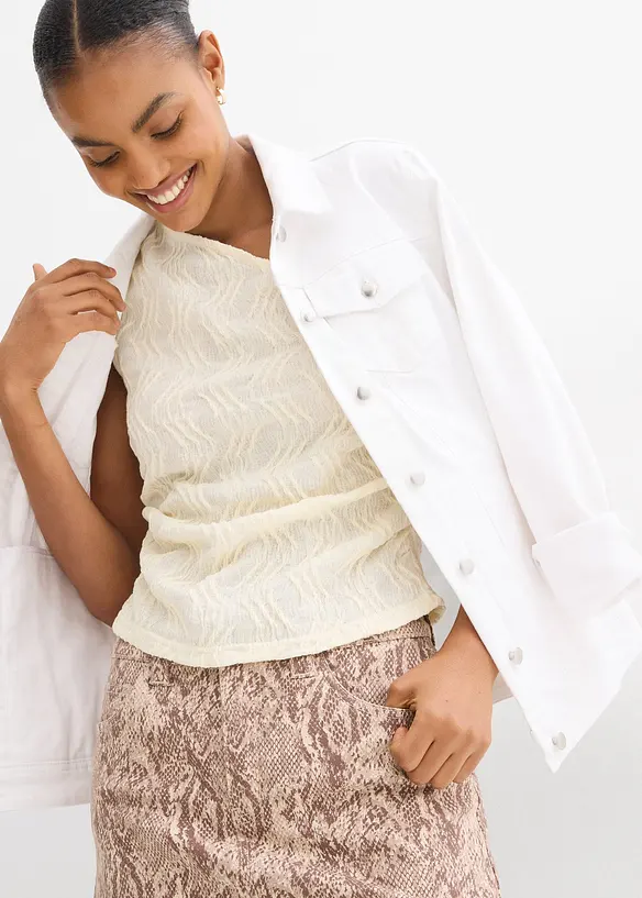 Top asymétrique en matière texturée, bonprix