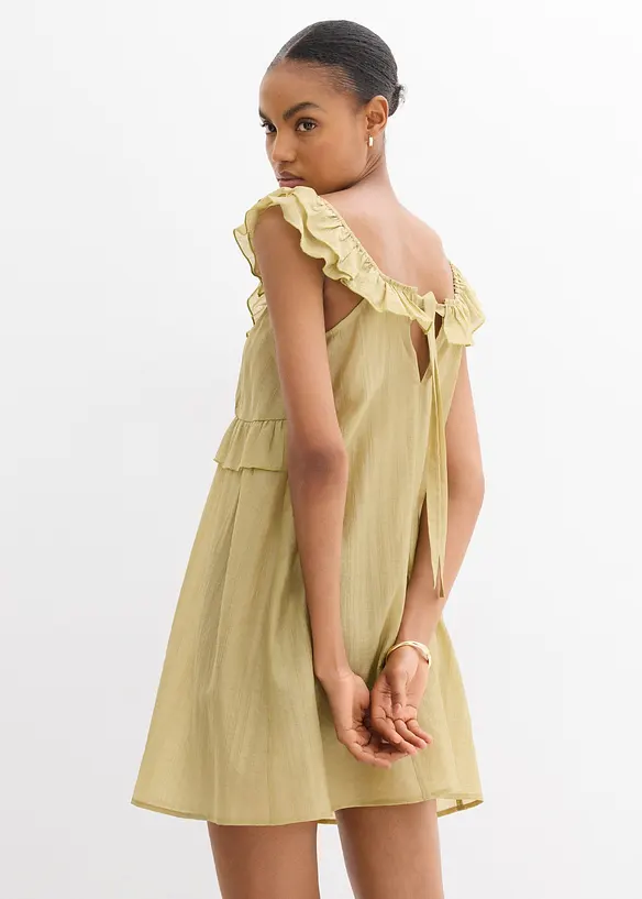 Robe courte et transparente à volants, bonprix