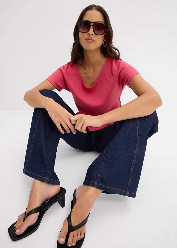 T-shirt ajusté 100% coton, bonprix