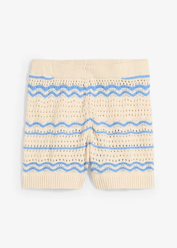 Short en maille aérienne coton et lin, bonprix
