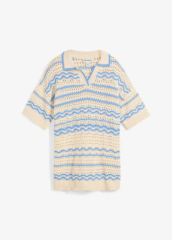 T-shirt oversize en maille légère coton et lin, bonprix