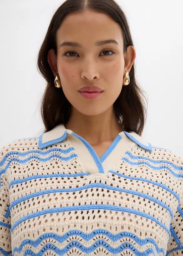 T-shirt oversize en maille légère coton et lin, bonprix