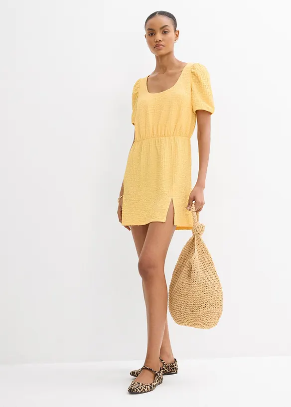 Robe en jersey cr&ecirc;pe textur&eacute;, bonprix