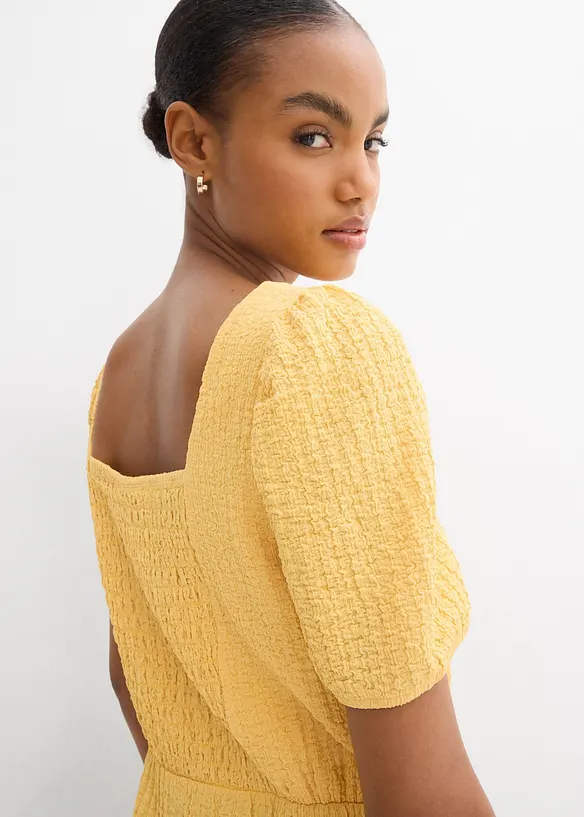 Robe en jersey cr&ecirc;pe textur&eacute;, bonprix