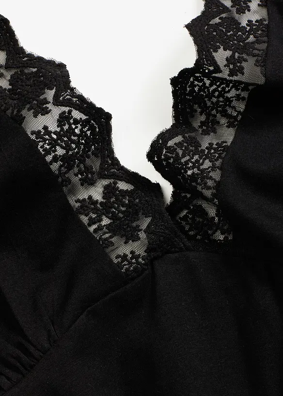 Nuisette à bretelles fines avec décolleté orné de dentelle, bonprix