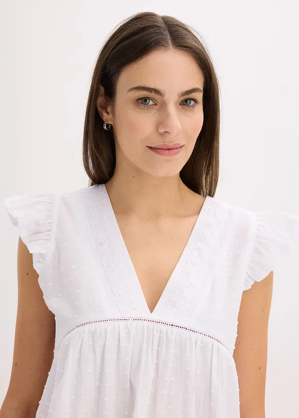 Chemise de nuit l&eacute;g&egrave;re et oversize en tissu textur&eacute;, bonprix