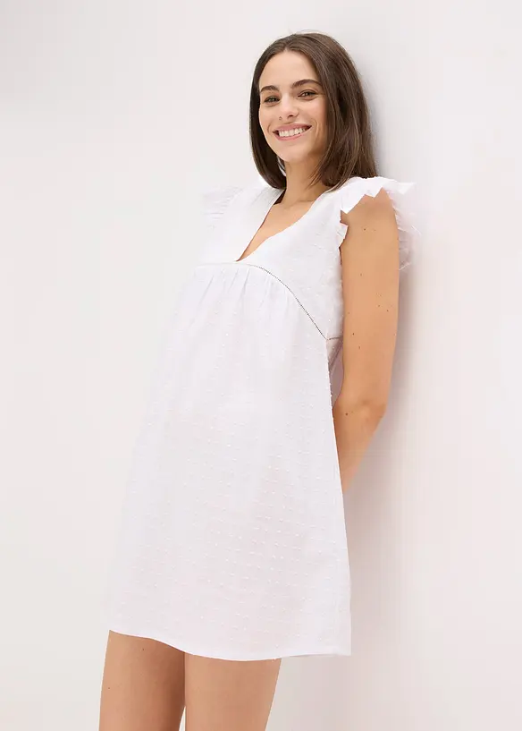 Chemise de nuit l&eacute;g&egrave;re et oversize en tissu textur&eacute;, bonprix