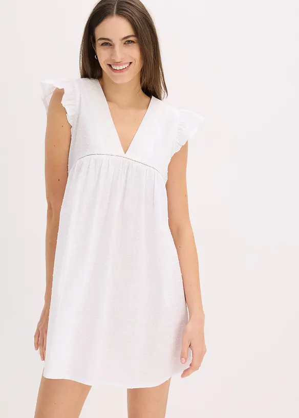 Chemise de nuit l&eacute;g&egrave;re et oversize en tissu textur&eacute;, bonprix