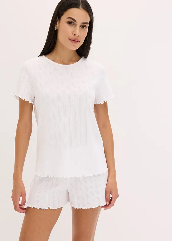 Pyjashort en jersey pointelle, bonprix