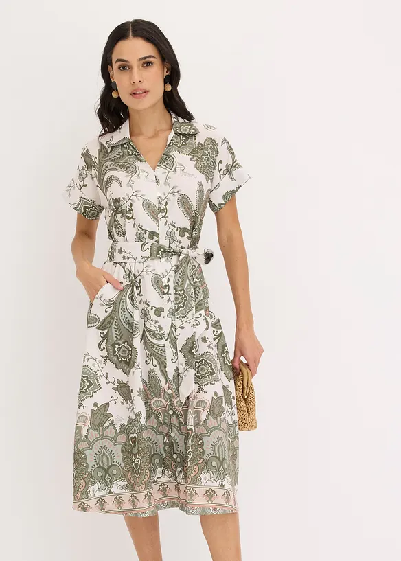 Robe avec ceinture à nouer, bonprix