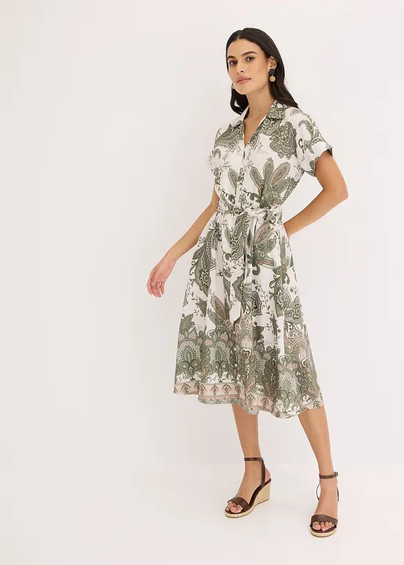 Robe avec ceinture à nouer, bonprix