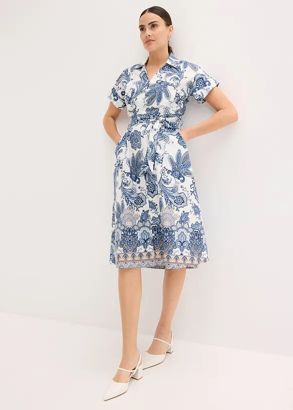 Robe avec ceinture à nouer, bonprix