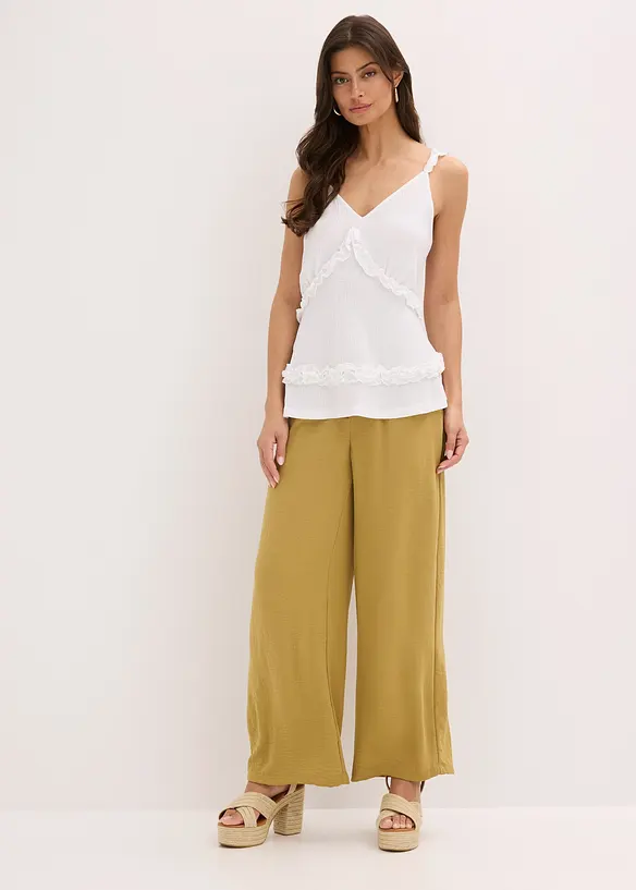 Top volanté à fines bretelles, bonprix