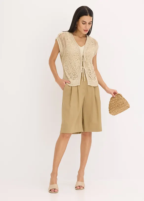 Gilet sans manches en maille ajourée, bonprix