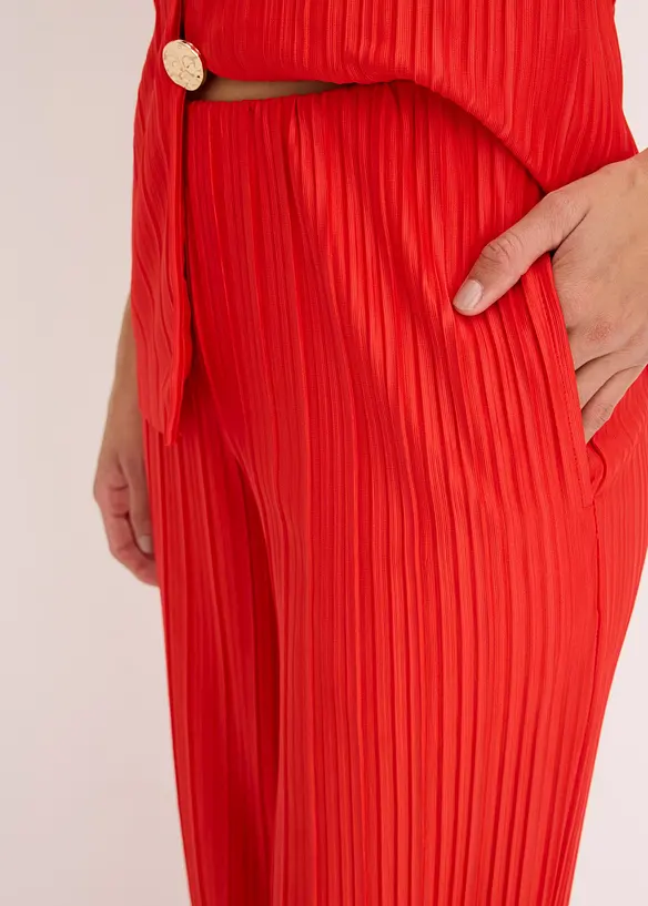 Pantalon en jersey plissé, bonprix