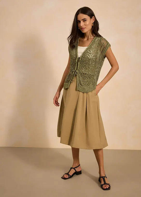 Jupe plissée en viscose mélangée, bonprix