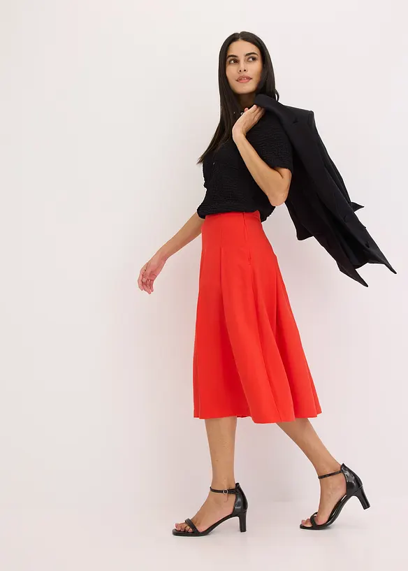 Jupe plissée en viscose mélangée, bonprix