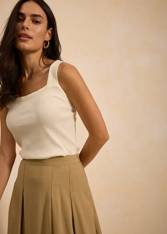 Jupe plissée en viscose mélangée, bonprix