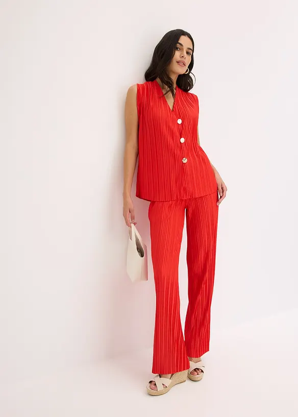 Pantalon en jersey plissé, bonprix