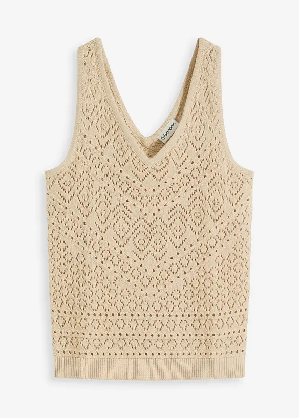 Top en maille ajourée, bonprix