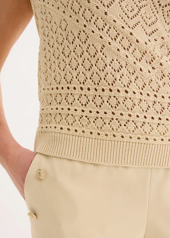 Top en maille ajourée, bonprix