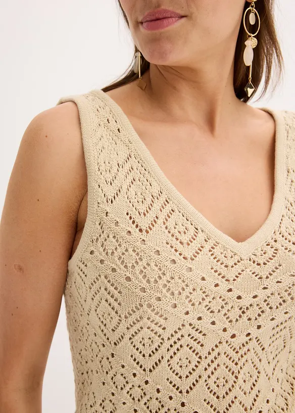 Top en maille ajourée, bonprix