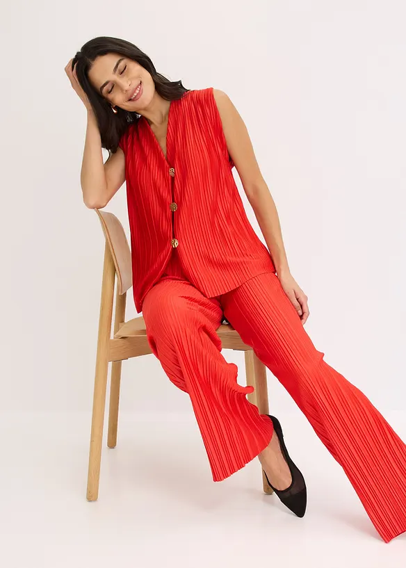 Top en jersey plissé, bonprix