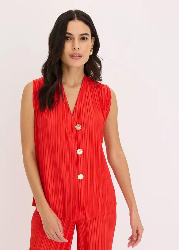 Top en jersey plissé, bonprix